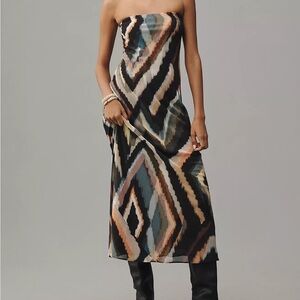 NWOT Anthropologie The Fleur Strapless Satin Maxi Slip Dress